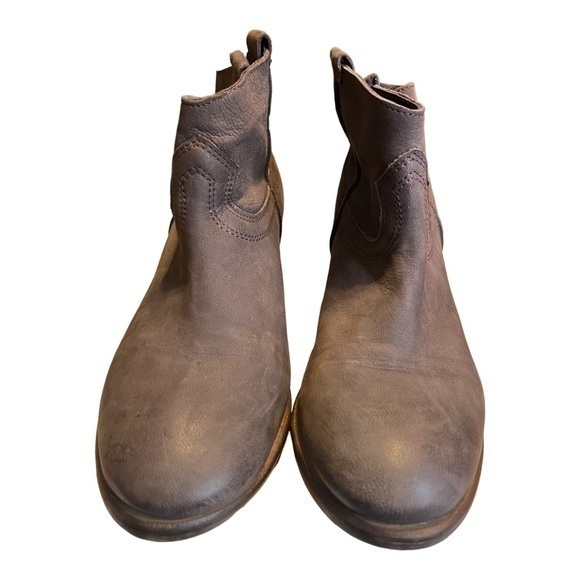 Diba Shoes - Diba True Brown Taupe Leather Ankle Booties Boots